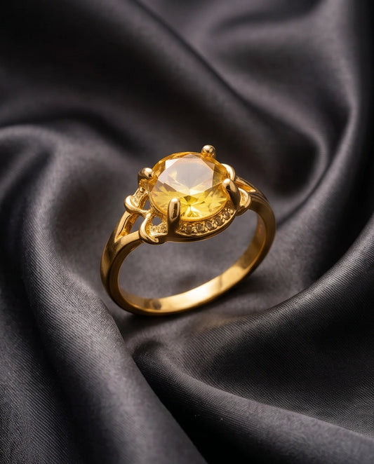 Golden Solis Citrine Filigree Ring