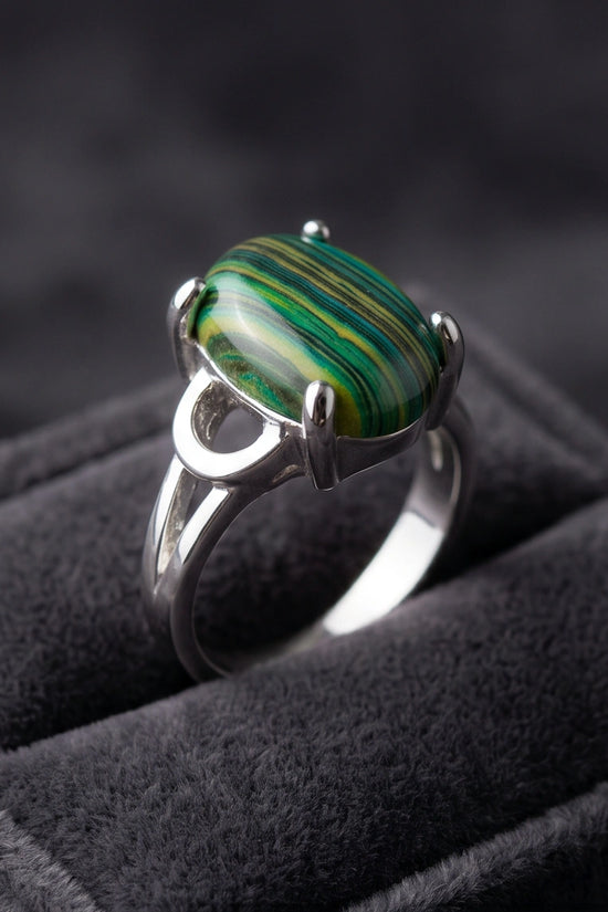 Verdant Aurora Malachite Statement Ring