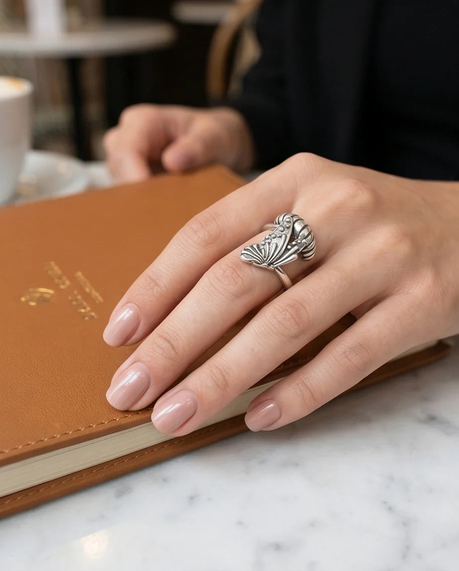 Vintage Sterling Silver Butterfly Wrap Ring