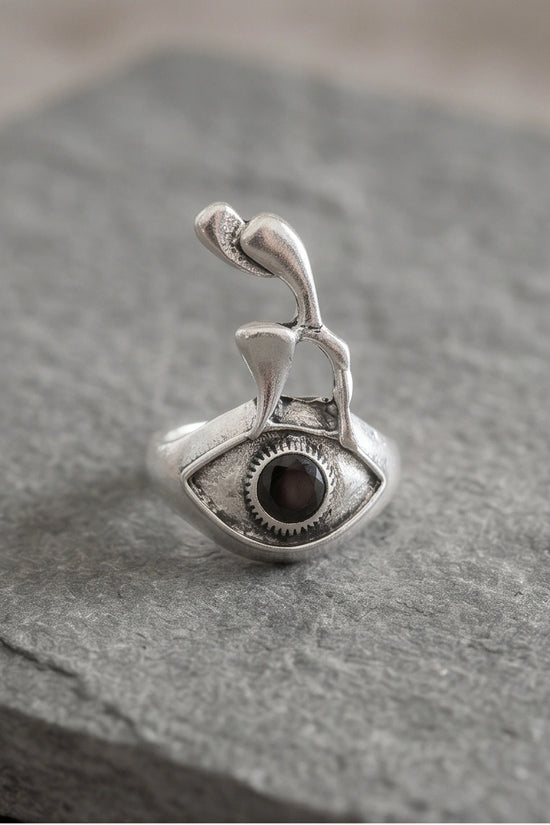Gothic Evil Eye Abstract Figural Ring