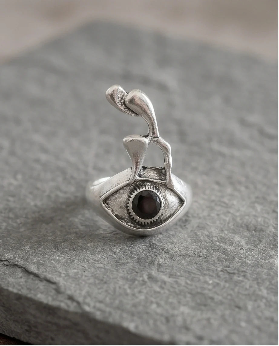 Gothic Evil Eye Abstract Figural Ring