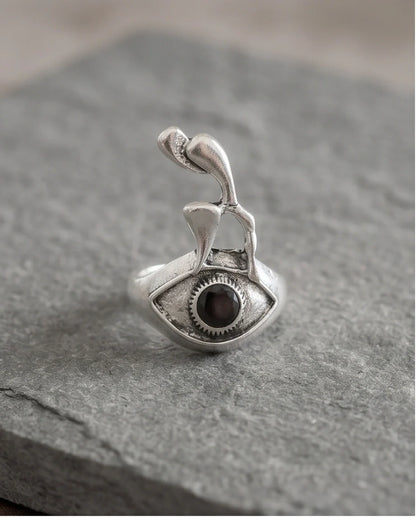 Gothic Evil Eye Abstract Figural Ring