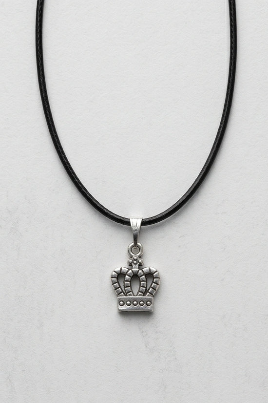 Silver Crown Pendant Necklace