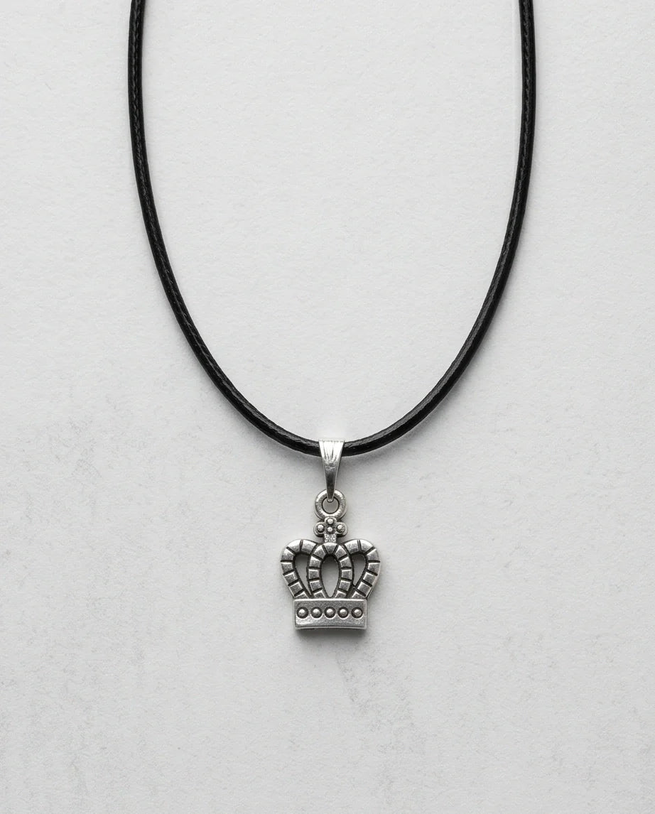 Silver Crown Pendant Necklace
