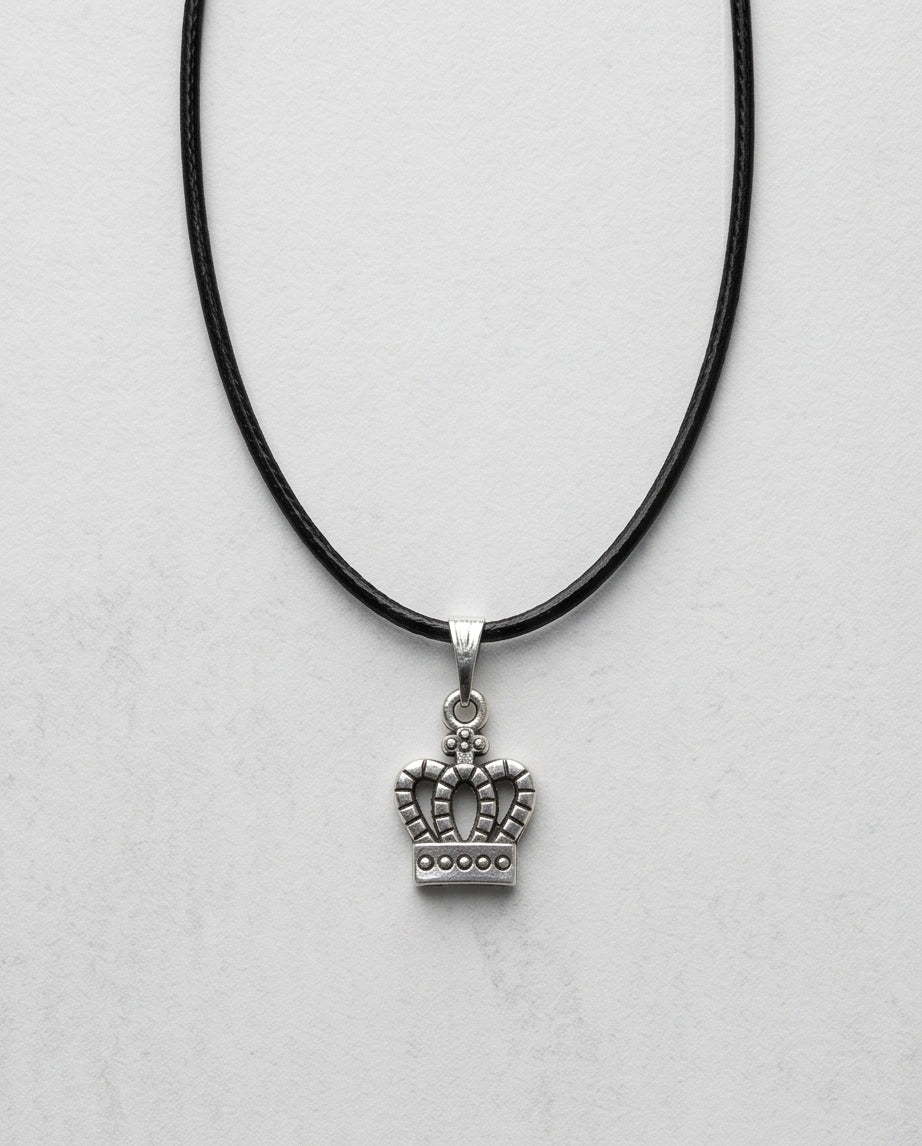 Silver Crown Pendant Necklace