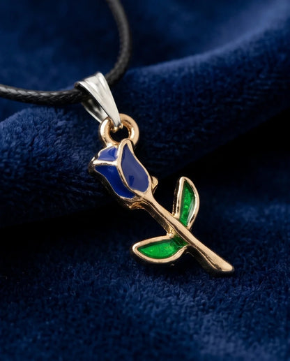 Royal Blue Tulip Rosebud Pendant