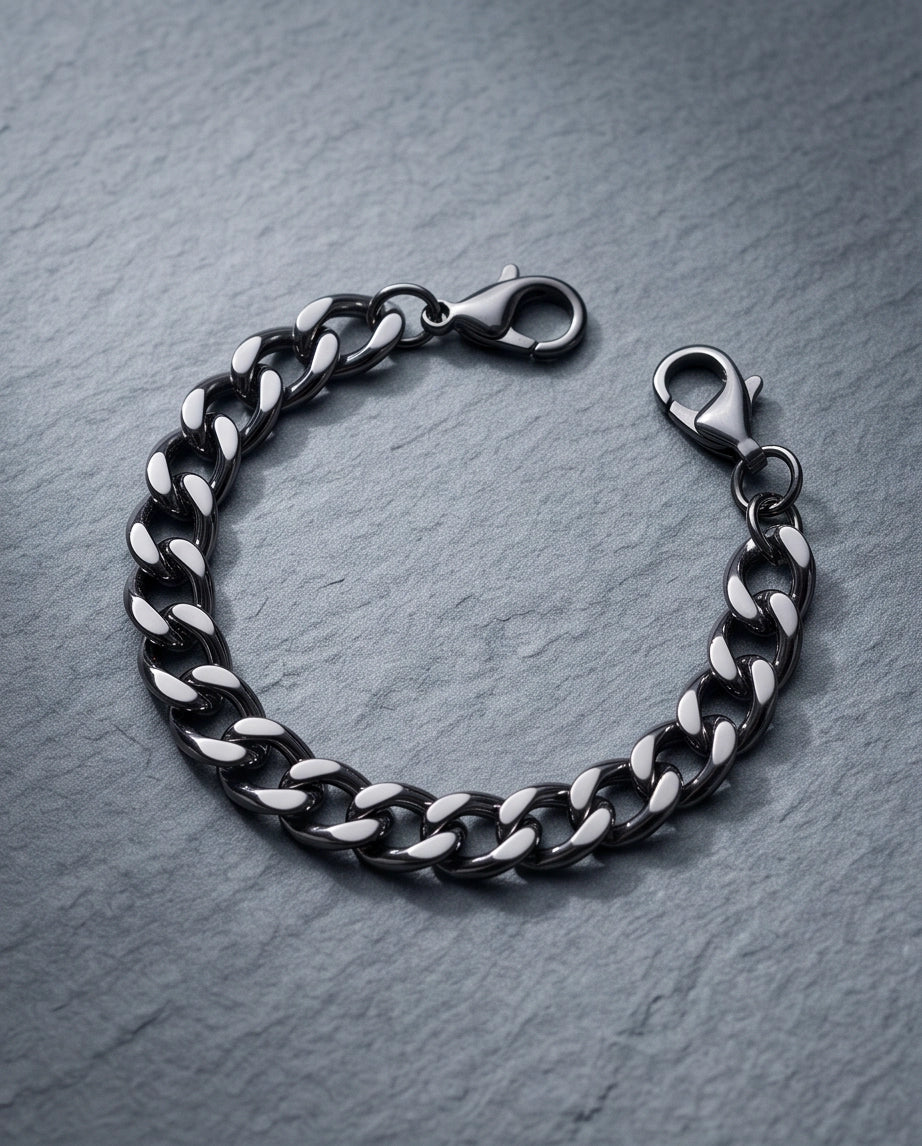 Gunmetal Black Curb Chain Bracelet